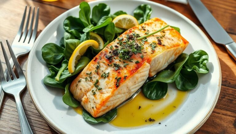 recipes with salmon and leaf spinach