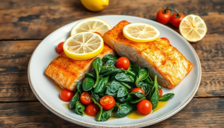 recipes with salmon and leaf spinach