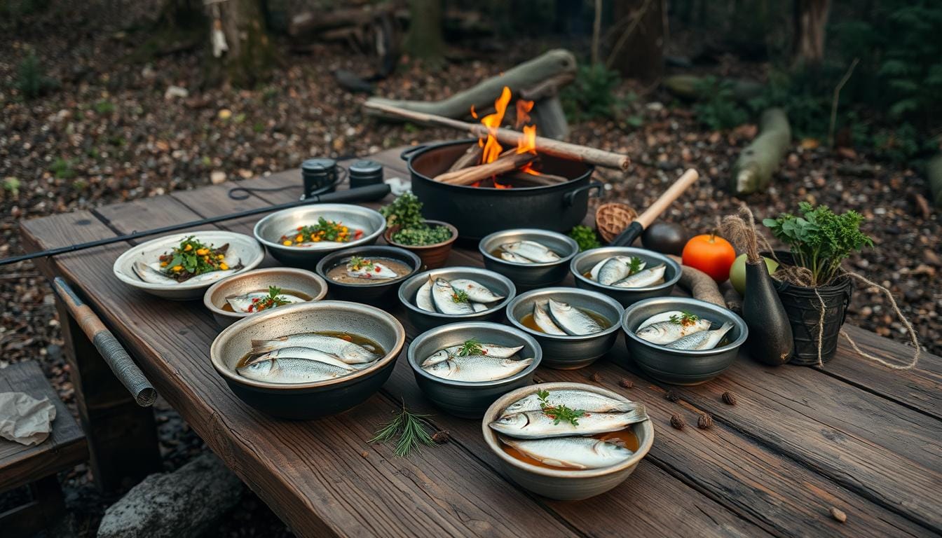 Simple mini survival fish recipes cooked over an open flame