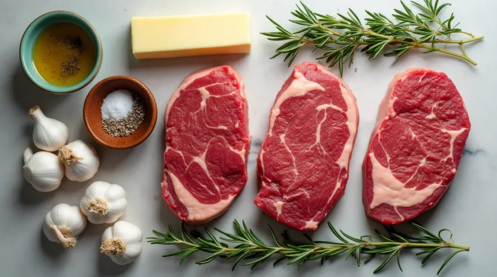 Fresh Ingredients for the Perfect Delmonico Steak recipe