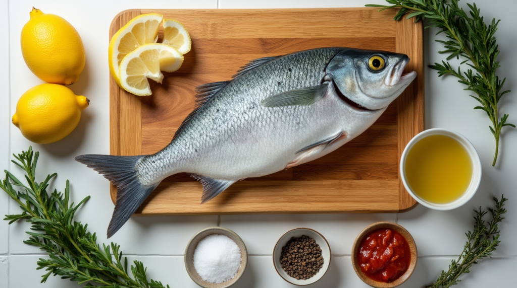 Fresh Ingredients for  how to cook dorado fish in the oven– Lemon, Garlic & Herbs